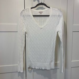 NWOT white v-neck sweater (m)